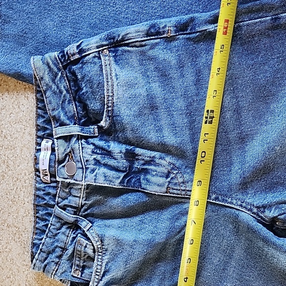 Zara High Waist Frayed Hem Jeans Size 24 - Picture 6 of 12